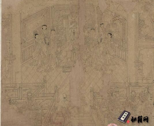 古籍.道子墨宝图册.五十页.宋.纸本白描.美国克里夫兰美术馆藏